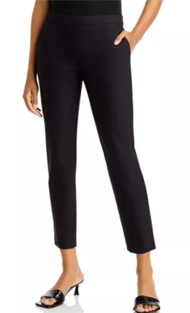 Theory Pull On Black Pants Women's 00 Career Minimalist Work Preppy Stretch